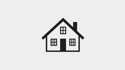 Simple house icon graphic design on neutral background for presentation or website