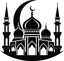 Mosque Silhouette Black Vector