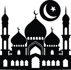 Mosque Silhouette Black Vector