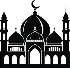 Mosque Silhouette Black Vector