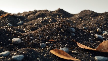 Soil or dirt segment with an isolated background