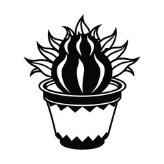 vector illustration of a monster delicious plant in pot