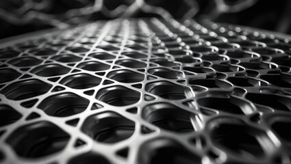 Steel grid of speaker, full frame black texture of loudspeaker grating.