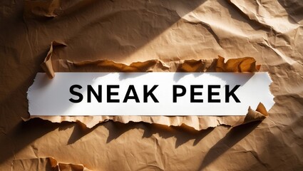 Sneak peek preview on a white paper set against a torn paper backdrop.