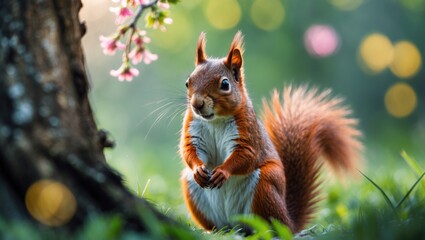 Obraz premium Squirrel during springtime