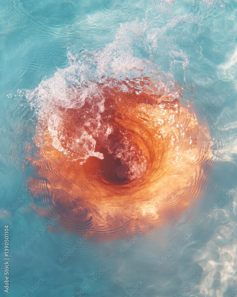 Poster Elemental Fluid Dynamics Mesmerizing Oceanic Vortex Visualization - Climate Science and Digital Art Fusion for Immersive Environmental Storytelling