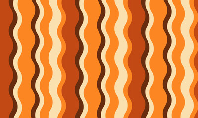 Vibrant retrostyle wavy stripes in warm autumnal hues.  Perfect for backgrounds, textiles, or website design, this image evokes feelings of nostalgia and warmth.