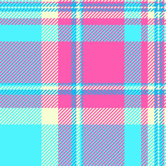 Vibrant pastel plaid pattern in pink, blue, and cream.  Perfect for textile designs, website backgrounds, or playful branding. This cheerful, geometric texture evokes feelings of happiness and summer.