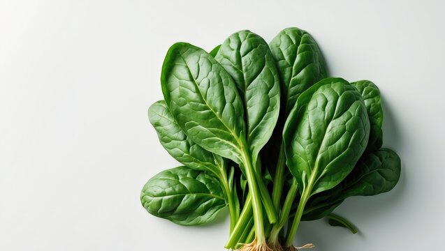 Spinach separated against a white background