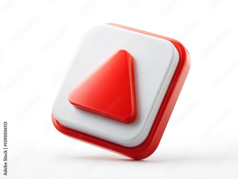 Poster Minimalist Digital Alert Icon Sleek UX Design for Next-Gen App Interfaces, Urgent Notification Branding with High-Contrast Red Engagement Trigger