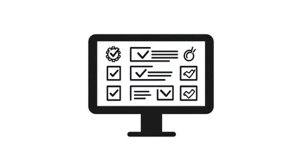 Fototapeta premium Computer monitor with checklist tasks