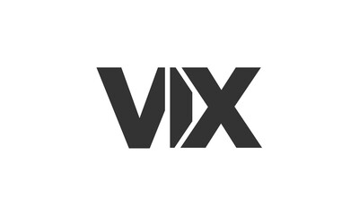 VIX logo design template with strong and modern bold text. Initial based vector logotype featuring simple and minimal typography. Trendy company identity.