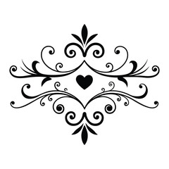 elegant black ornamental dividers with symmetrical.