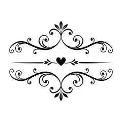 elegant black ornamental dividers with symmetrical.