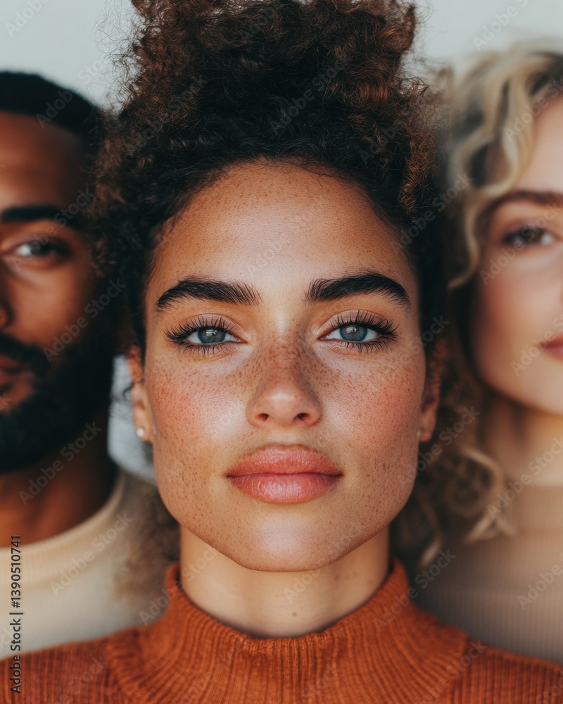 Aufkleber inclusive diversity portrait authentic gen z workplace representation - empowering multicultural pro
