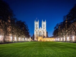 Westminster Abbey Illuminated at Night