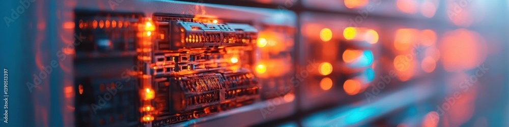 Fototapete Cybersecurity Resilience Insights Blazing Digital Infrastructure Diagnostics with Immersive AI-Driven Damage Assessment for Enterprise Risk Management