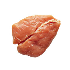 Raw chicken or turkey fillet slice isolated on transparent background