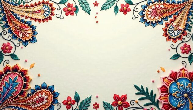 Subtle paisley motif on soft, muted background , textile, simple