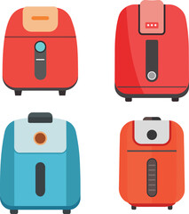 Vector illustration of a modern air fryer on a white background, clean flat design.