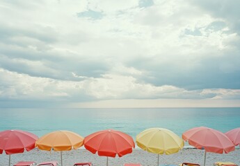 beach umbrella and blue sky