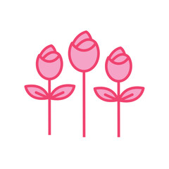 Fototapeta premium Vector image of a rose icon with a white background