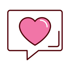 Heart speech bubble icon vector image with a white background