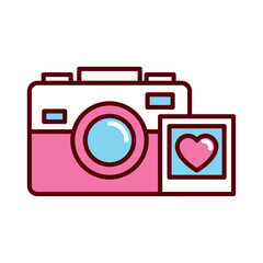Vector image of a camera icon with a white background