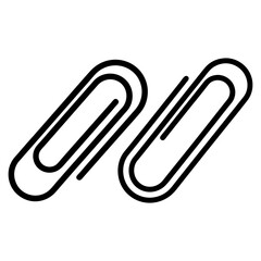 Obraz premium Paper clips set vector and Silhouette of simple paperclip art vector