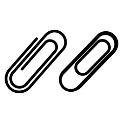 Obraz premium Paper clips set vector and Silhouette of simple paperclip art vector