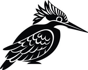 Kingfisher Silhouette Set | Bird Outline Vector Collection