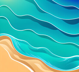 Seamless natural color sea surface ocean daylight with waves theme seamless square pattern texture design link background top down details, generative ai