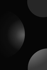 Abstract minimalistic artwork with black gradients and circular elements