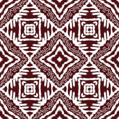 Striking maroon and white abstract pattern with geometric and tribal influences, textile graphic, ikat pattern, Traditional Design