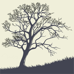 Fototapeta premium silhouette of a dead tree vector illustration.