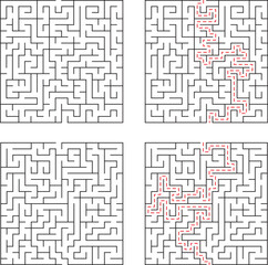 Complex Maze Puzzles Solutions and Paths Illustrated StepbyStep