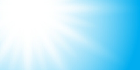 Summer Sunlight Burst with Blue Sky Vector. Light Ray Effect in Clear Sky Illustration. Summer, sunlight. 