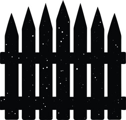 Picket Fence Silhouette Vector
