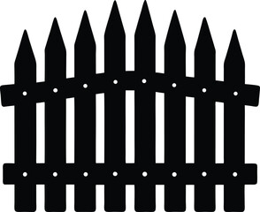 Picket Fence Silhouette Vector