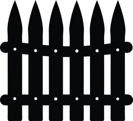 Picket Fence Silhouette Vector