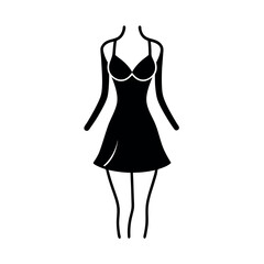Trendy Woman Silhouette Nightdress Vector Design


