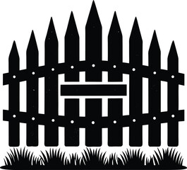 Picket Fence Silhouette Vector