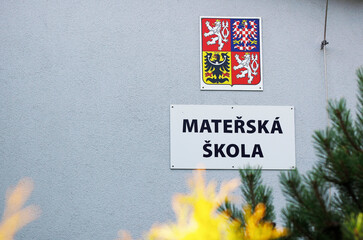 Czech Republic coat of arms above 