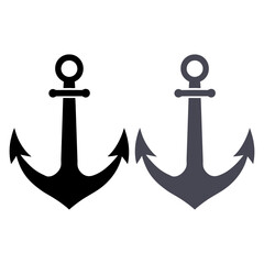 Anchor vector and Silhouette of simple ship anchor art vectors
