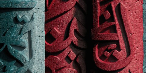 Linguistic Heritage in Color Textural Arabic Calligraphy Celebrating Chinese Language Day with Immersive Cultural Typography for Global Communication Design
