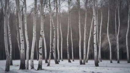 Background of a Birch Forest. Natural Texture