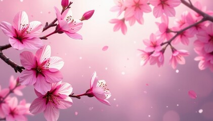 Vibrant sakura blooms, full coverage, stylized pattern, floral, bold, background