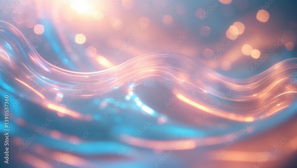 Poster overlay effect of blurred refraction light, bokeh or flare