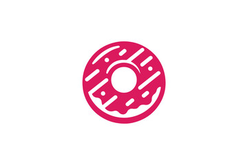 Obraz premium simple Donut silhouette icon vector isolated in white background