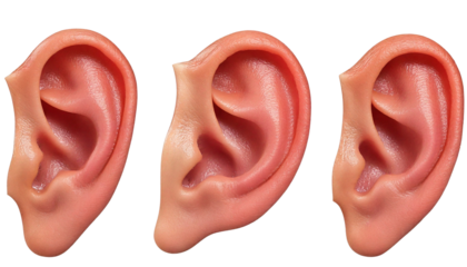  human ears on transparent background